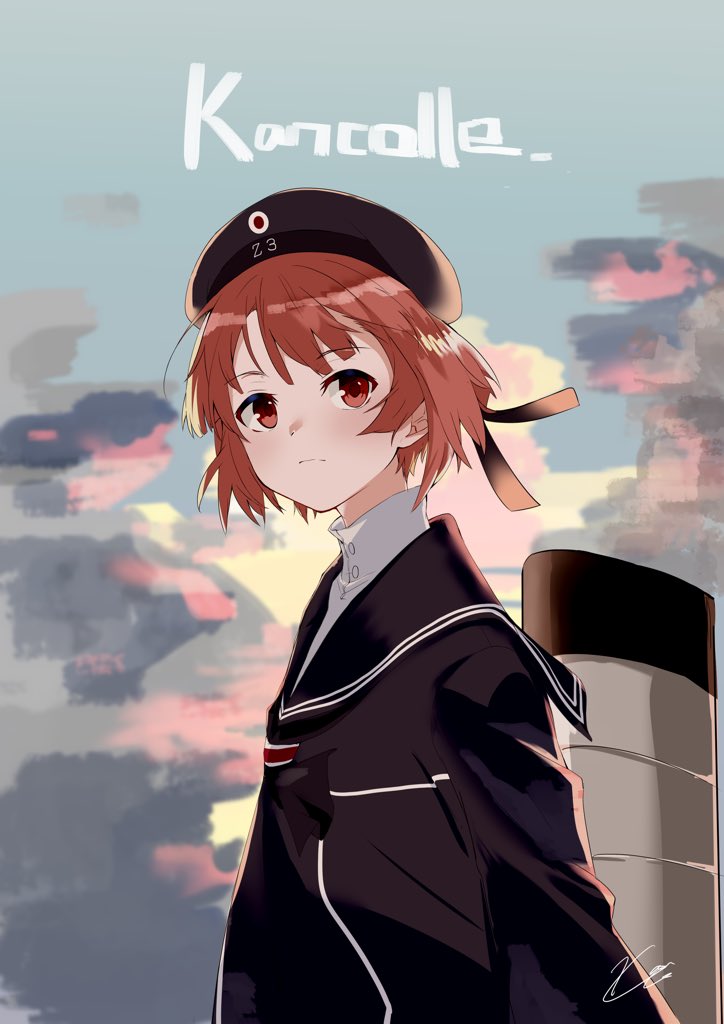 z3 max schultz (kancolle) 1girl solo short hair hat sailor collar sailor dress sailor hat  illustration images