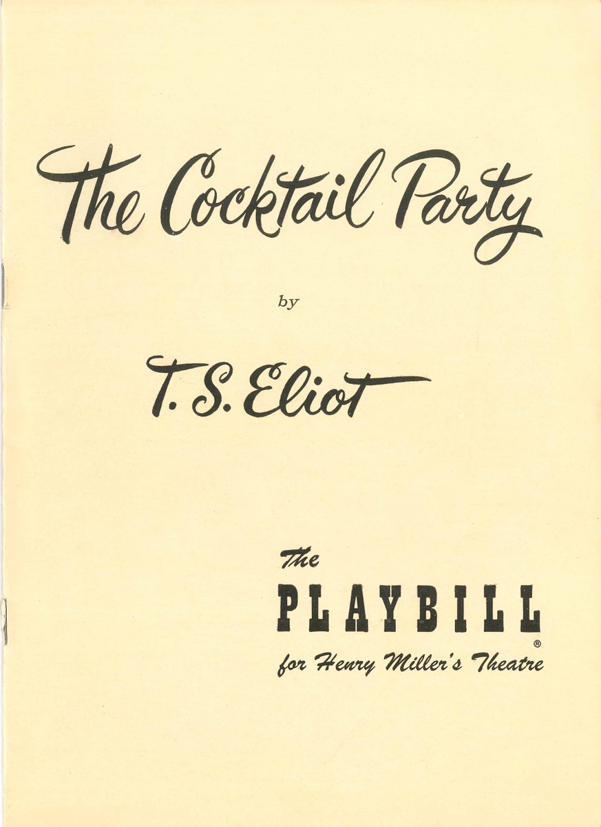 eliotfoundation's tweet photo. 'There is another way if you have the courage...
The kind of faith that issues from despair.
The destination cannot be described;
You will know very litle until you get there;
You will journey blind...'

The Cockail Party opened on Broadway #onthisday 70 years ago https://t.co/CuvR0jk6yr
