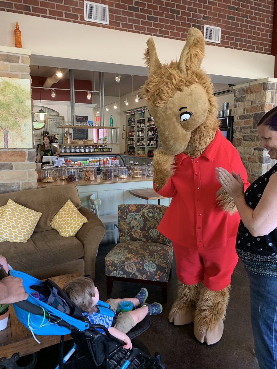 FountainBkstore's tweet image. Look at little Parker meeting #LlamaLlama for the first time @urbanfarmhouse Midlothian! Eep! #socute