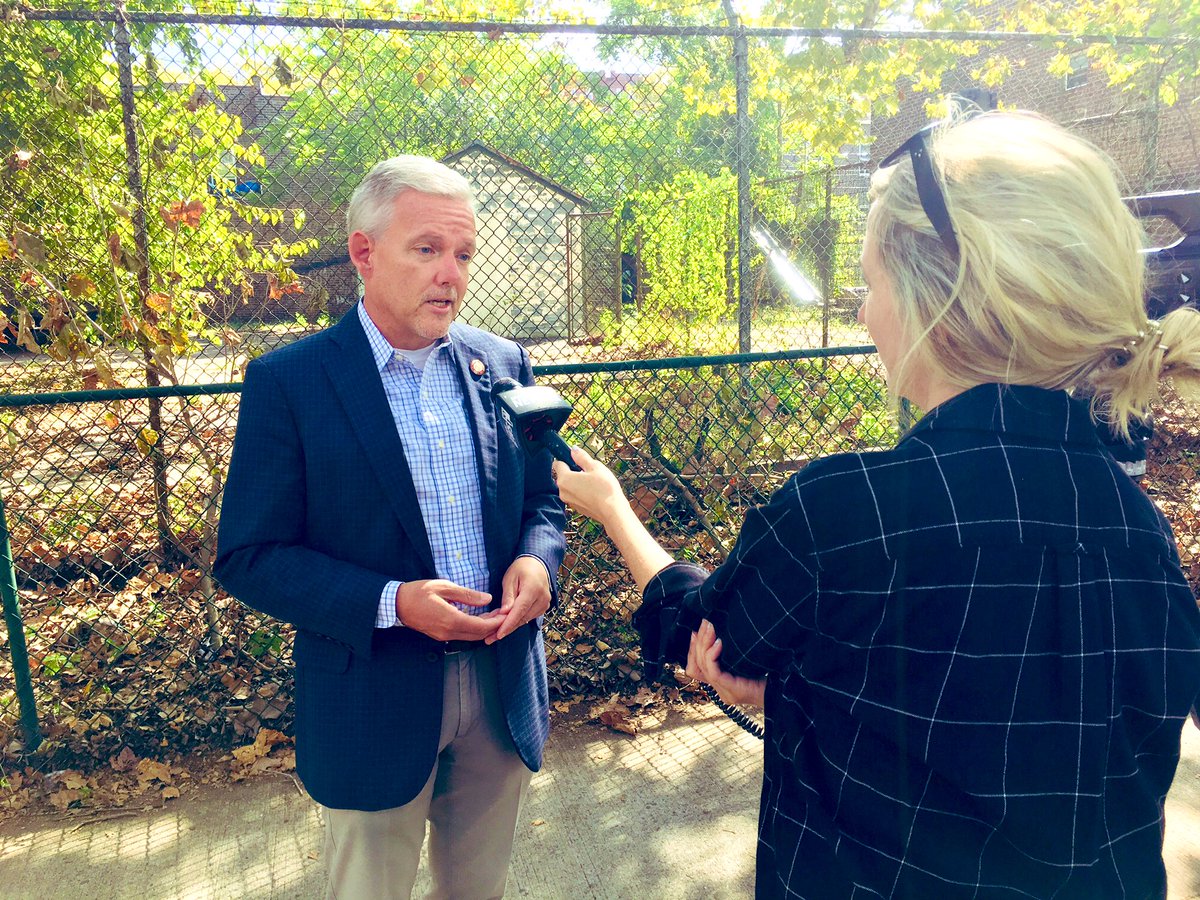 JimmyVanBramer's tweet photo. Talked to @clodaghny1 @NY1 at the site of the future @FDNY Lt. Michael R. Davidson playground on 50th St &amp; 39th Ave in #Woodside. This will be a fitting tribute &amp; wonderful addition to our community. https://t.co/iowjovNLbZ