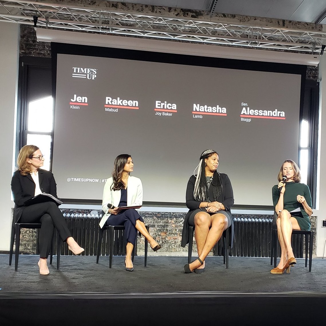 TIMESUPNOW's tweet photo. .@nllamb on our solutions panel: "All of my success has been BECAUSE of my children, not in spite of them. I took that leave. I took that risk. We shouldn’t be apologizing... We have to stop being ashamed when you work &amp; have a baby. It should be a badge of honor.” #TIMESUPPAYUP https://t.co/Y1XYivj5Ki