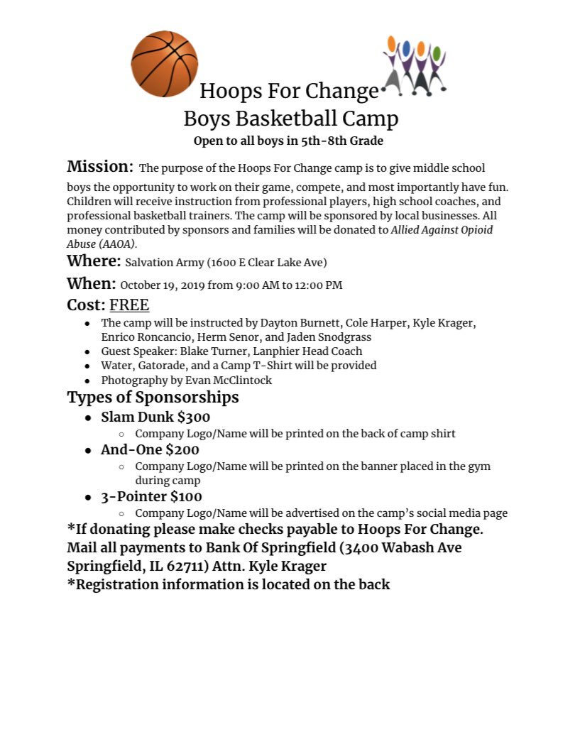 HforC2019's tweet photo. FREE Basketball camp for 5th-8th grade boys coming up on October 19th. All money contributed to the camp will be donated to Allied Against Opioid Abuse. Information and sign up sheet below👇🏽Sign up link listed in bio. https://t.co/b3gwYhLkX1