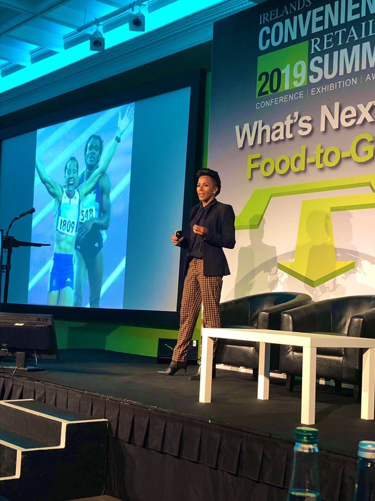 IFCRmag's tweet photo. Our Keynote Speaker @damekellyholmes is killing it on stage at the #ICRSummit right now ๐คโจ #NothingIsImpossible #WhatsNextForFoodToGo https://t.co/m61F0SeoL7