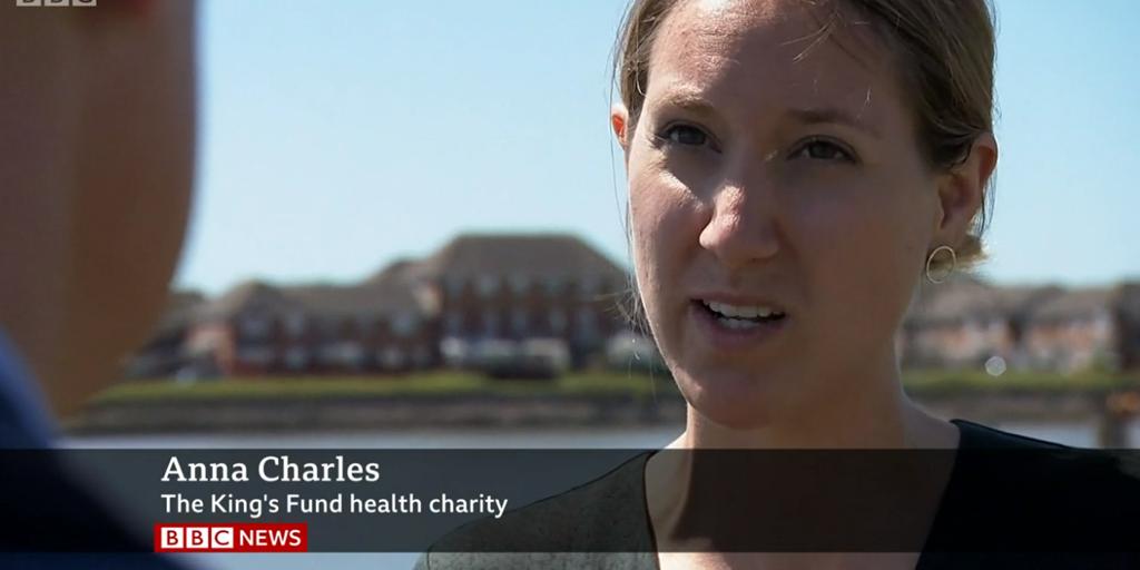 Anna Charles speaking on BBC news.