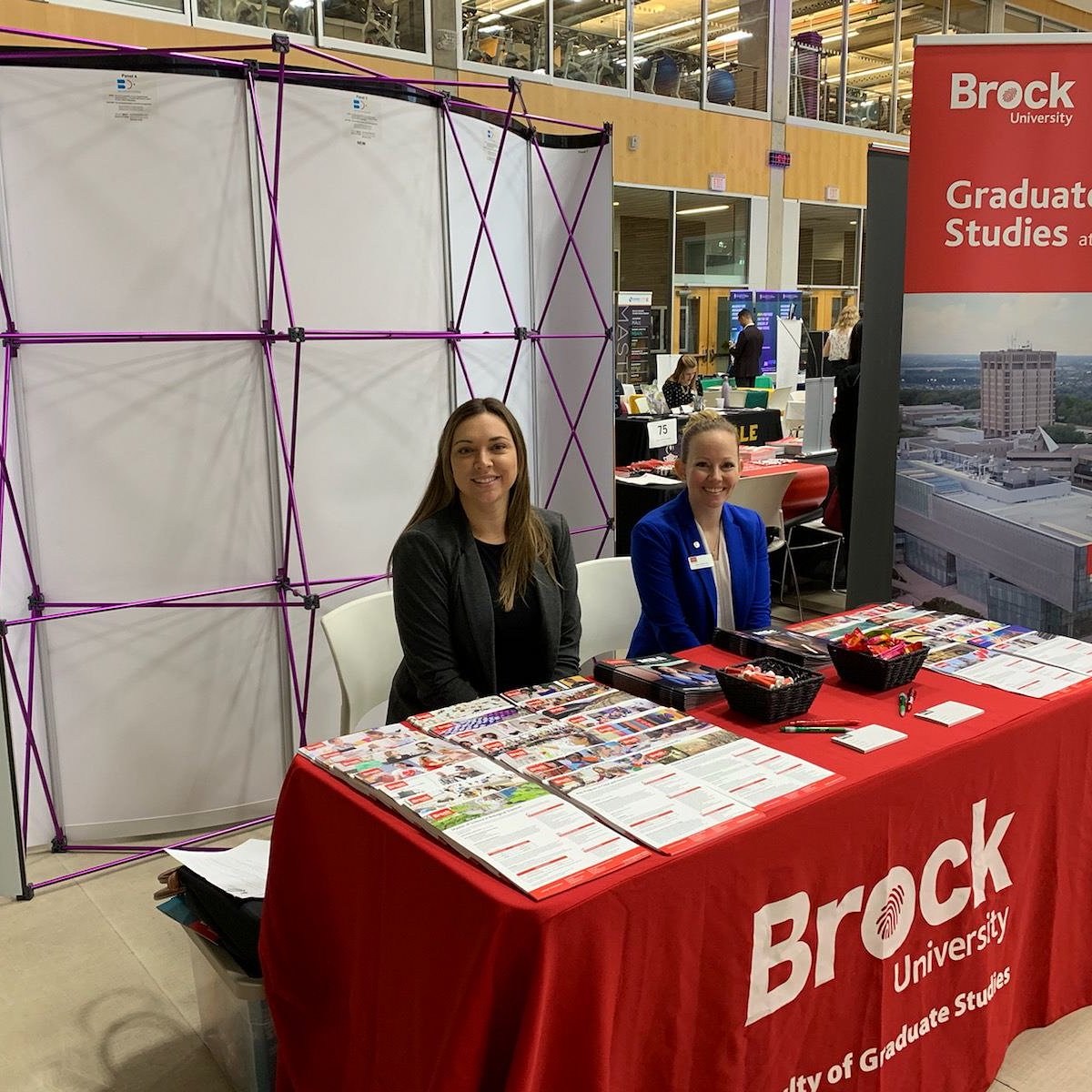 BrockGradStudy's tweet photo. Our grad reps are excited to be at @utmcareercentre today as a part of the Graduate and Professional Schools Expo. Visit them from 10am - 2pm in the RAWC to explore graduate opportunities at Brock. #GradFairUTM https://t.co/UBHdMG90fD