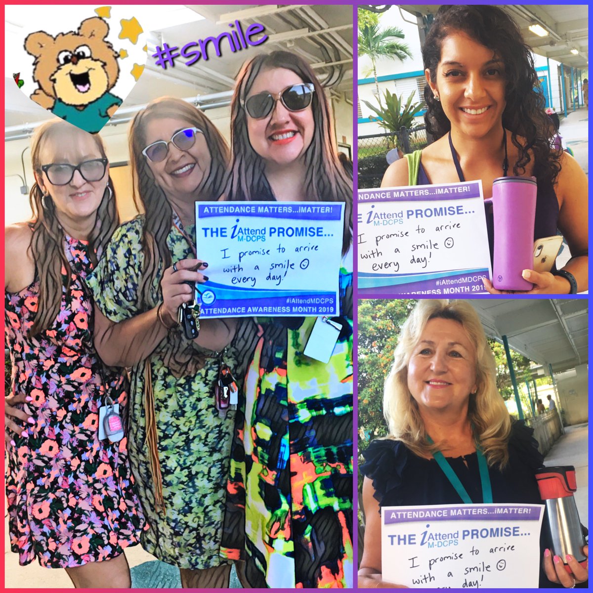 Our unspoken morning promise? 😀arrive with a #smile #everyday ...supported by all stakeholders, ASD staff and paraprofessionals, Speech pathologist, and Reading Coach! #iATTENDMDCPS #MDCPSPartners  #flapanthers