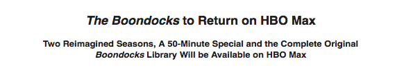 Great_Katzby's tweet image. 🚨THE BOONDOCKS is returning with new material on #HBOMax. This is not a drill. 🚨