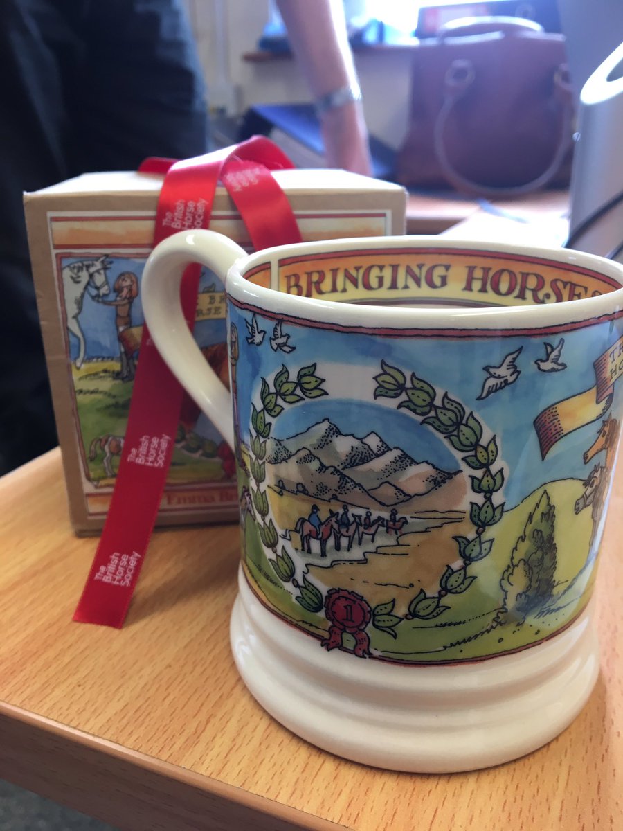 Today our vet Chessie received this delightful <a href="/EmmaBridgewater/">Emma Bridgewater</a> mug from the <a href="/BritishHorse/">British Horse Society</a> Society. Put the kettle on quick! #bringinghorsesandpeopletogether #BHS #emmabridgewater