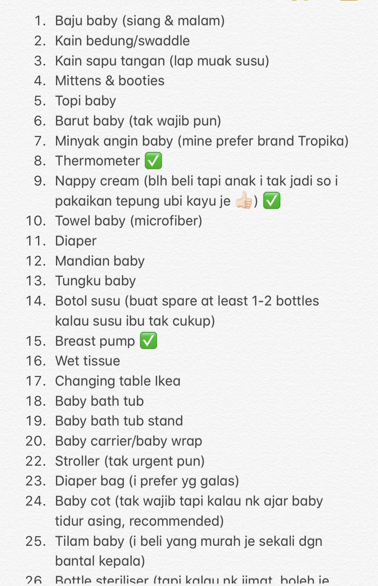 List barang baby newborn