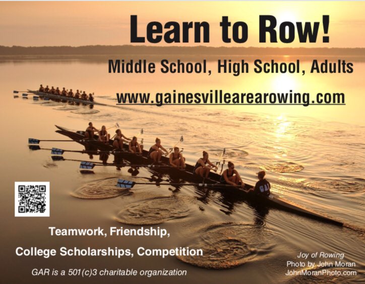 Fitness, fun, competition, teamwork, collegiate scholarships and so much more. Rowing has plenty to offer anyone and everyone. Please get in touch if you’re interested in trying it out...no prior experience necessary! #rowing  #gainesvillearearowing