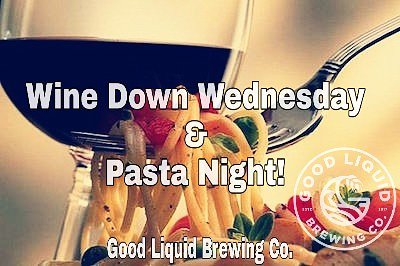You know what will make Wine🍷Down Wednesday even better?? Pasta! 🍝 Enjoy any of the wines on tap for just $4/glass All Day &amp; pair with our 2 new pasta dishes @ Good Liquid Brewing Company!
*Taproom hours: 2-10pm*