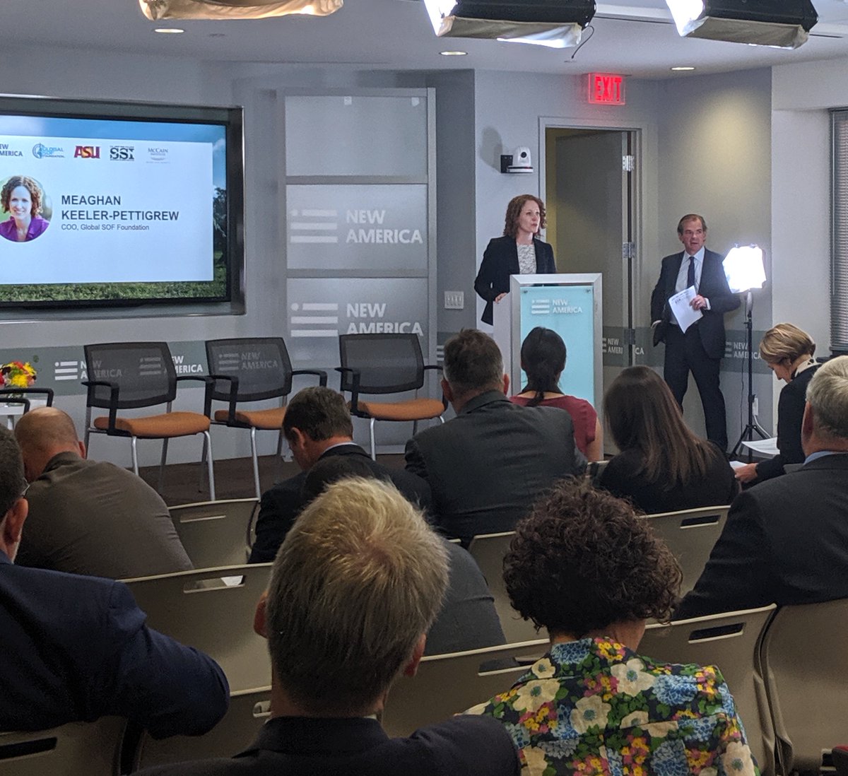 GlobalSOF's tweet photo. Global SOF COO Meaghan Keeler-Pettigrew provided the welcome remarks this morning at the Special Operations Policy Forum in DC! Looking forward to the day's conversations. #sofpolicy @NewAmerica @McCainInstitute @SSInow

Learn more &amp; listen along:  https://t.co/BLEdaTTHRJ https://t.co/eYemZhlWbI