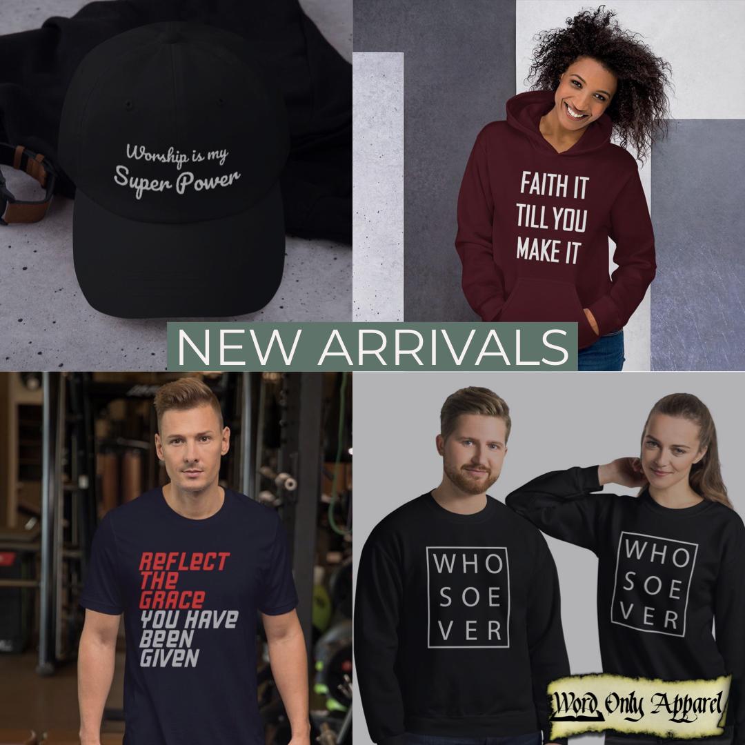 wordonlyapparel's tweet photo. It’s a new season at Word Only Apparel.  Check out our new arrivals!  https://t.co/44kHivcr6w #clothingbrand #tshirt #apparel #brand #tshirtdesign #wordonlyapparel #clothingcompany #tshirts #christian  #god #love #jesus #encouragement #blessed #design #instafashion #hoodies https://t.co/5DJ5SuyLkO