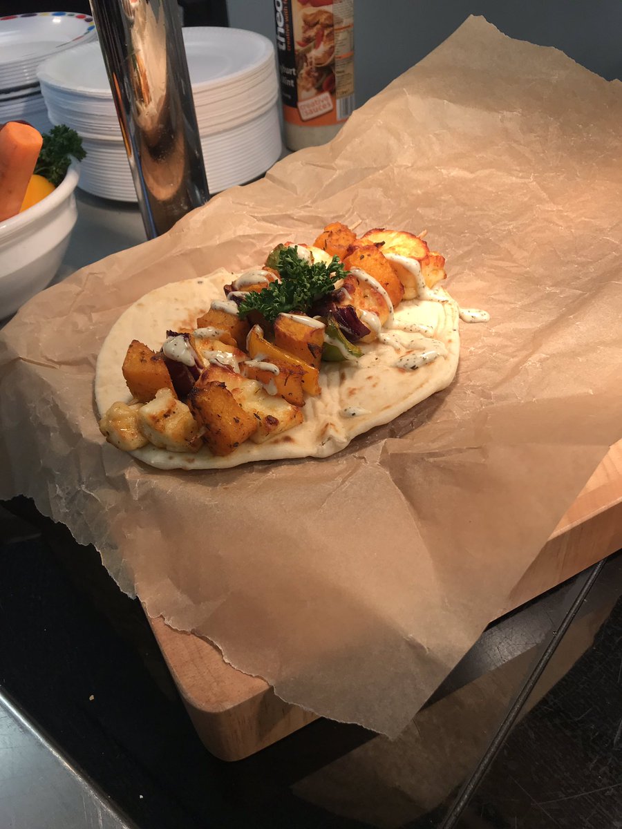 MrsChildDearne's tweet photo. Veggie option looked delicious! #halloumiwraps #yummysalad #coleslaw https://t.co/19hCnkDgrL