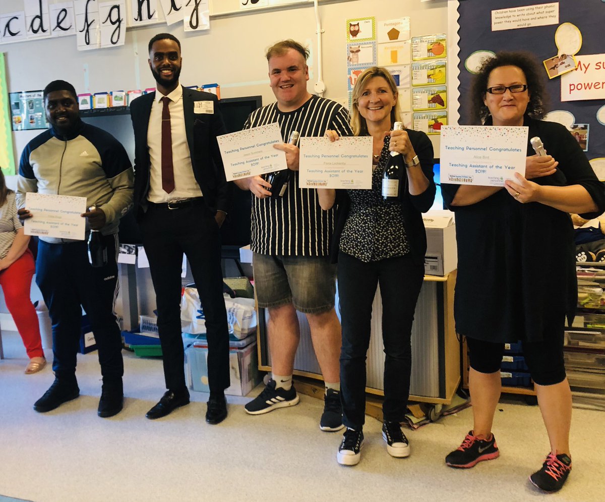 KaizenPrimary's tweet photo. Certificates and gifts for our amazing pastoral team that have won National TA awards today. Presented by Teaching Personnel. Big cheers all round! #ekotrust #teachingpersonnel https://t.co/HmmOQsY8sL