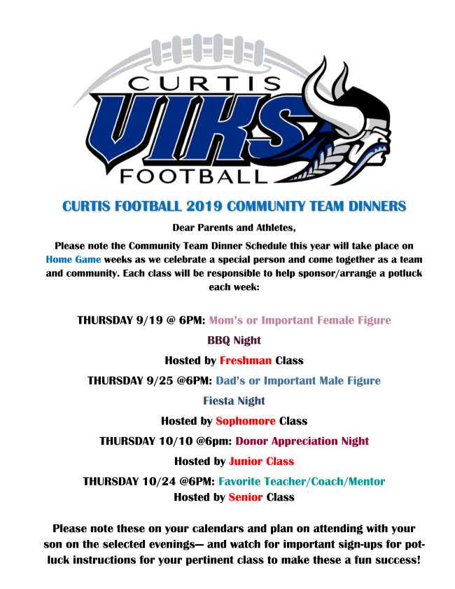 REMINDER: Football Team Dinner TOMORROW NIGHT - SOPHOMORE DADS NIGHT POTLUCK SIGN UP conta.cc/30sXtlc
