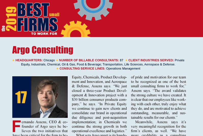Argo_Ops's tweet photo. Argo has been ranked on the "Best Small Firms to Work For" list by @Consulting_Mag for the 9th year in a row! Congratulations to our team! https://t.co/Gy3PseVSFY https://t.co/5dnFGBX8Eb
