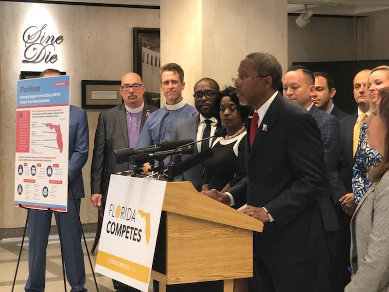 RevJoeP's tweet photo. Faith Leaders @FaithPublicLife stand in support of #PassFCWA along with bill sponsors @ToledoForTampa @darrylrouson @jenniferwebbfl and corporate sponsors of @FLCompetes.
#HB161 #SB206 https://t.co/CXuL3KOAh5