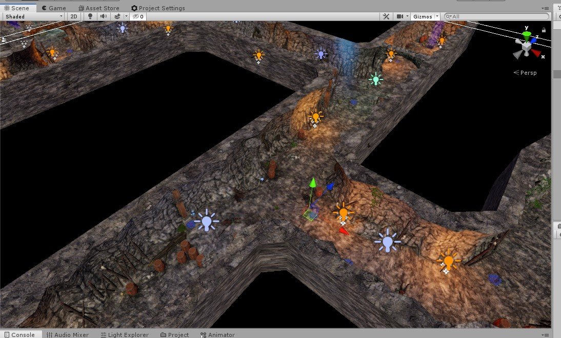 AyrikX's tweet image. Working on a new cave for @FeebleSaga. What creatures lurk in the darkness? I promise it's not brigands this time. #indiedev #gamedev #unity #wip