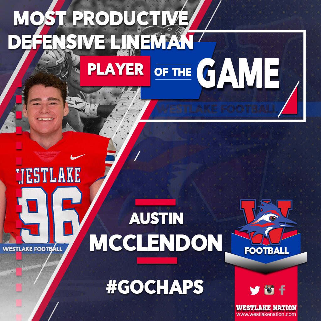 Austin McClendon records 4️⃣ total tackles, 1️⃣ tackle for loss and 1️⃣ sack against Akins to earn Most Productive Defensive Lineman of the Game. 🏈 | #GoChaps

📷 by | <a href="/Raising_Canes/">Raising Canes</a>