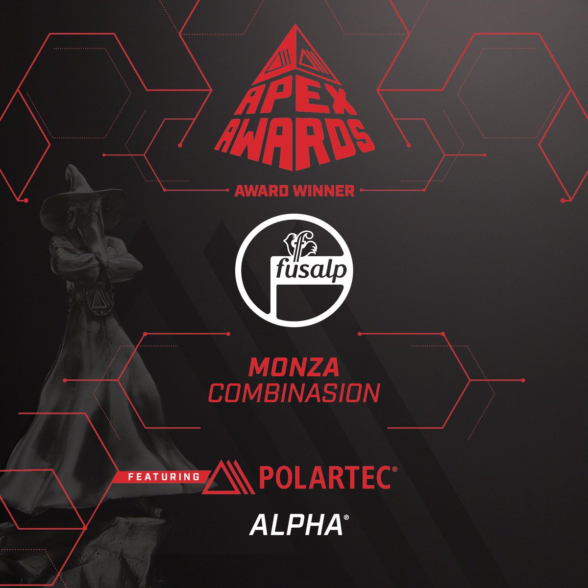 Polartec's tweet image. Get your motor running @fusalp wins a 2019 APEX Award for their Formula 1-inspired ski suit with breathable Polartec Alpha for thermoregulation lightweight free movement &amp;amp; slenderness
#Fusalp #premierevisionparis #polartec #madewithpolartec #scienceoffabric #polartecapex