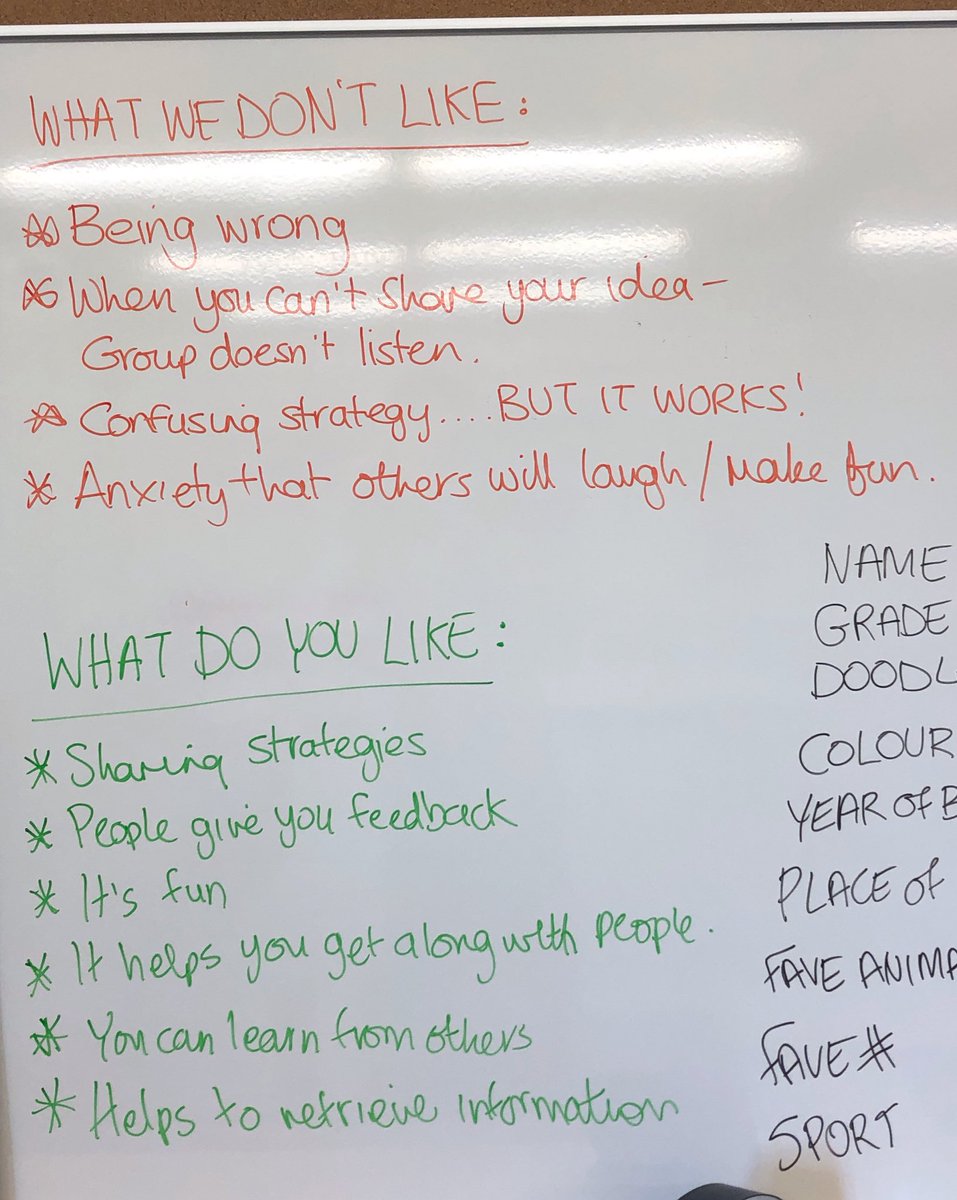 gr8jeanius's tweet photo. As a class we created a list if things we do and don’t like about working together. #collaborativeclass #Bigthinkthonk https://t.co/ckxmhCL6dT