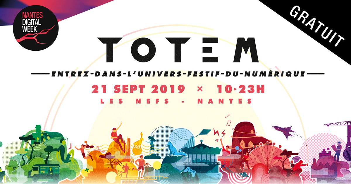 NantesMetropole's tweet photo. TOTEM, c'est samedi avec la @NantesDigitalW. RDV sous les Nefs toute la journée pour courir, découvrir les projets du numérique à Nantes, participer à des ateliers et écouter les DJ sets 👇 https://t.co/iknQe7DIjx