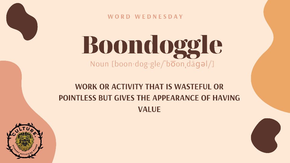 It’s Word Wednesday! For today word “Boondoggle” 🤔