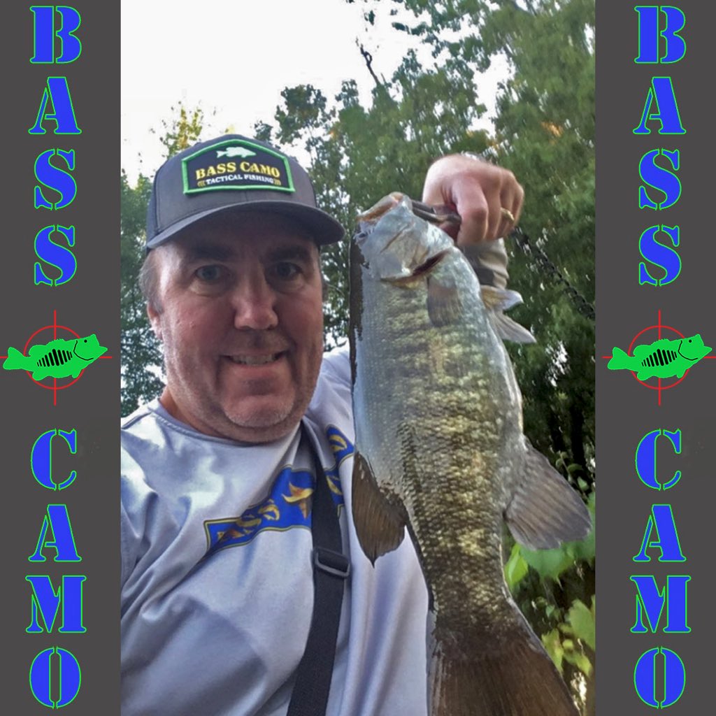 BassCamo's tweet photo. If you want to get LUCKY at the #fishinghole don't leave home without your #BASSCAMO on ! Chris the #smallieSlayer styling in UPF50 #sunsafe shirt & retro patch snapback hat π https://t.co/IFlMbsjd98 https://t.co/GIRsN1HncR
