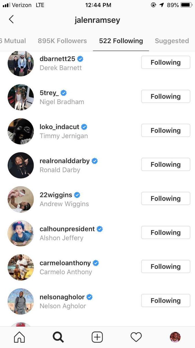 PHLEaglesNation's tweet photo. There certainly seems to be pattern in the people who Jalen Ramsey has followed most recently on Instagram. 👀👀👀 https://t.co/sHsdQWnJwk