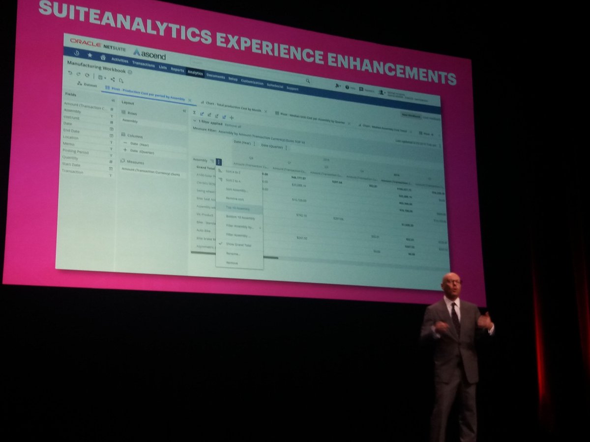 MishoMarkovski's tweet photo. .@NetSuite #SuiteAnalytics Workbook enchantment enables users to create highly customizable workbooks for #SuitePeople payroll and commerce search by combining queries, pivot tables, and charts,
#Oracle #NeSuite #SuiteConnect #SuiteAnalytics #OOW19 https://t.co/TfcpkoT27w