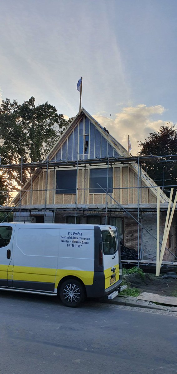 ProPrefab's tweet image. Weer een houtskelet bouw elementen geleverd en opgebouwd.
proprefab.nl