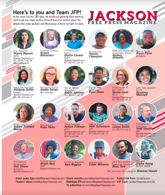 DonnerKay's tweet photo. Cheers to a truly remarkable #TeamJFP as we celebrate the @JxnFreePress's 18th birthday this week. Expect greatness and more collaborative work than ever ahead. So proud of these folks. It takes a village of passionate people to do this right. https://t.co/eWGj77hqJm