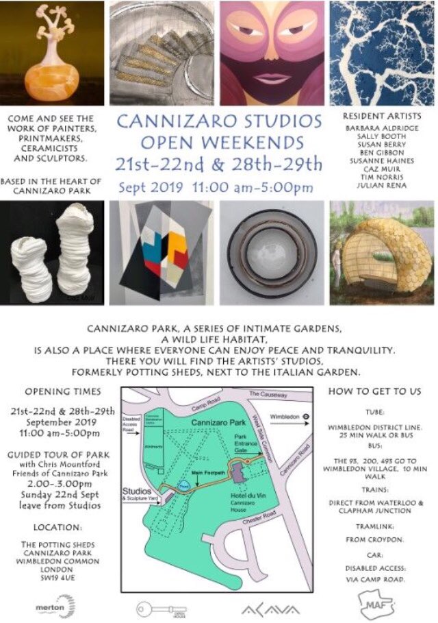 GibbonBen's tweet photo. Over 100 artists taking part this weekend. I'll be there! #mertonartsfestival #ceramics #cannizaropark https://t.co/p2Euxbhh0f