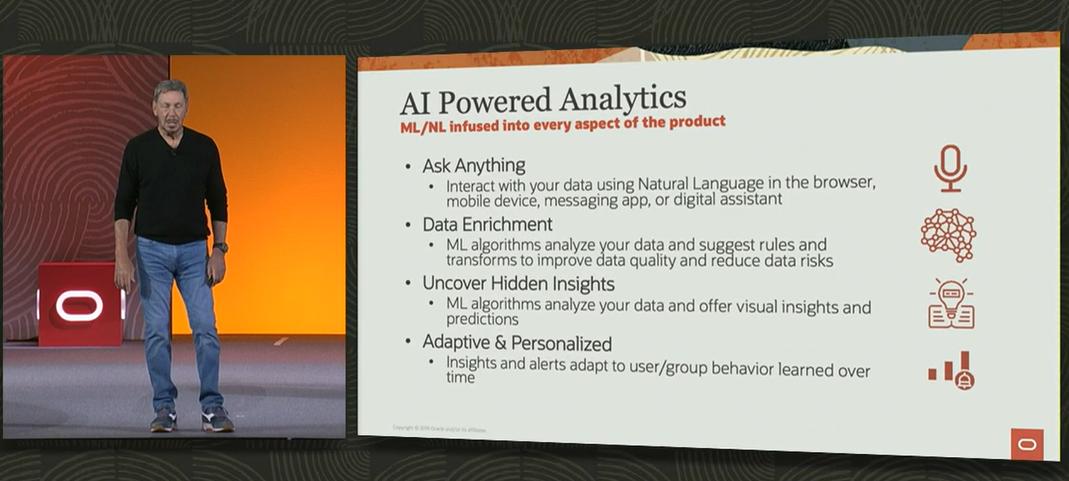 Covalensedigi's tweet photo. Day03 #keynote @larryellison 
@OracleAnalytics #AI powered analytics are adaptive and personalized, uncovers hidden insights, improves data quality and reduces data risks

@oracleopenworld #OOW19 #live #covalensedigital #covalense #csmart #OracleOpenWorld https://t.co/NJQmSy5fxF