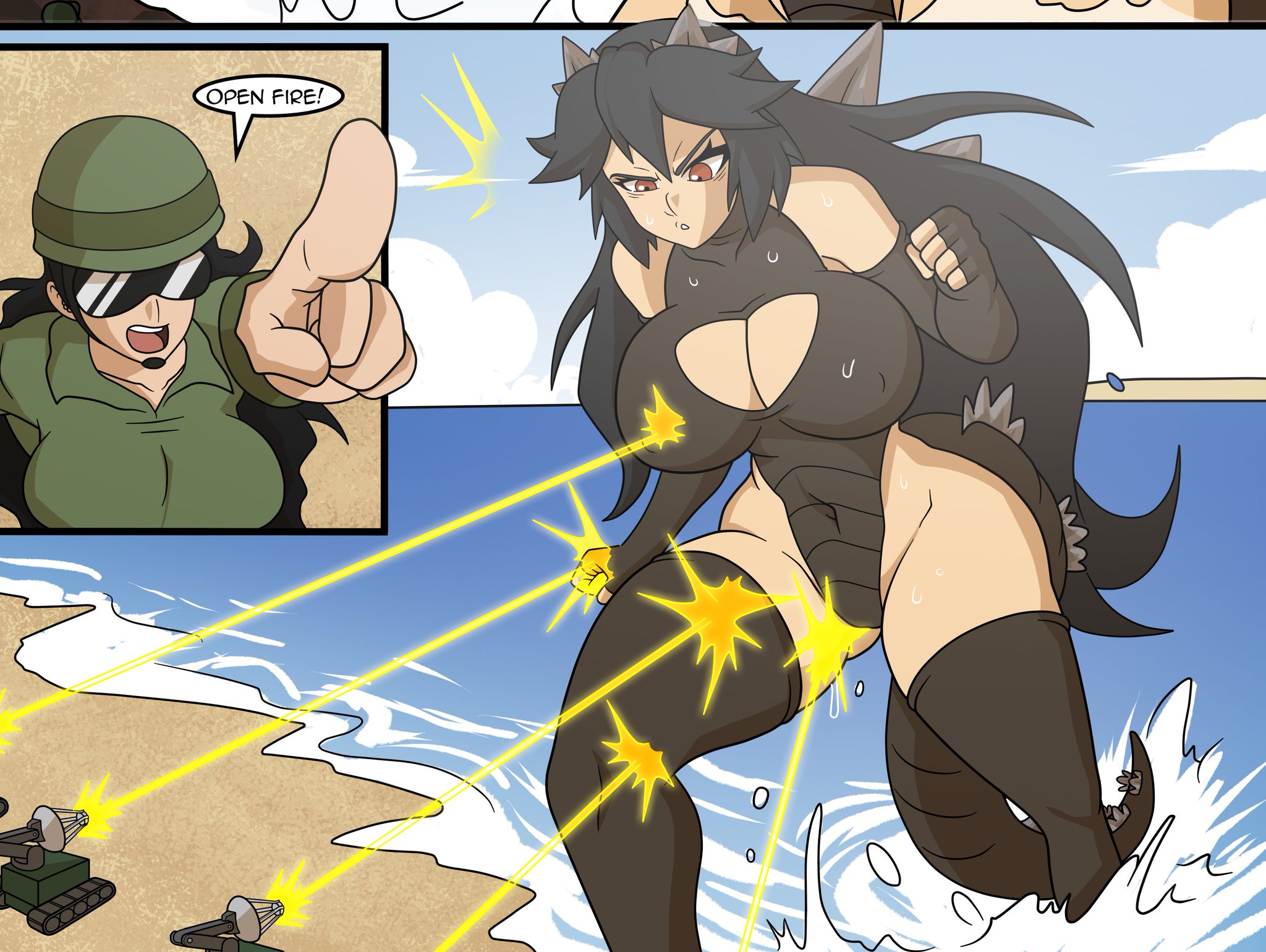 s godzilla vs the military in kaiju girls chapter 5 OUT NOW https://t.co/XX...