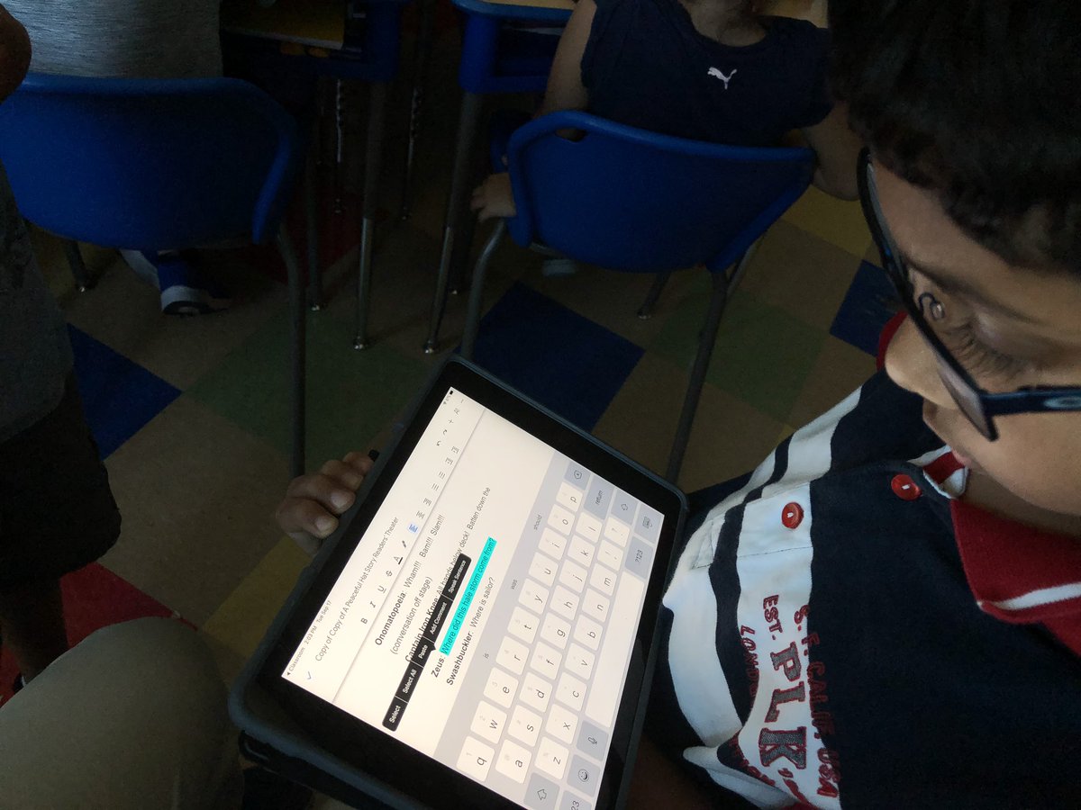 MrWeimann's tweet photo. Yesterday, I had Ss enable #Speech in #Accessibility so they could listen to the #pronunciation of #PirateTalk & #Vocabulary to prepare for #TalkLikeAPirateDay #ReadersTheaters.
This S figured out that U can touch one word and the option #SpeakSentence appears.
#EastPennPROUD https://t.co/g6l2QOx78T
