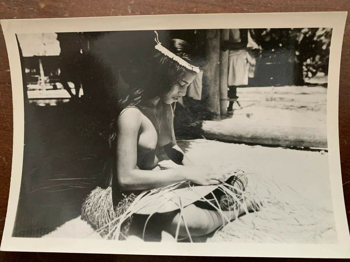 PhotosBare's tweet photo. Vintage 1945 WWII Hawaiian Hawaii Topless Hula Girl Topless Original Photo.  this was taken out of a photo album of a Navy serviceman who served in hawaiin in  the early- mid 1940's. https://t.co/9TJuo13PbF~ https://t.co/hPKZBLdUO4