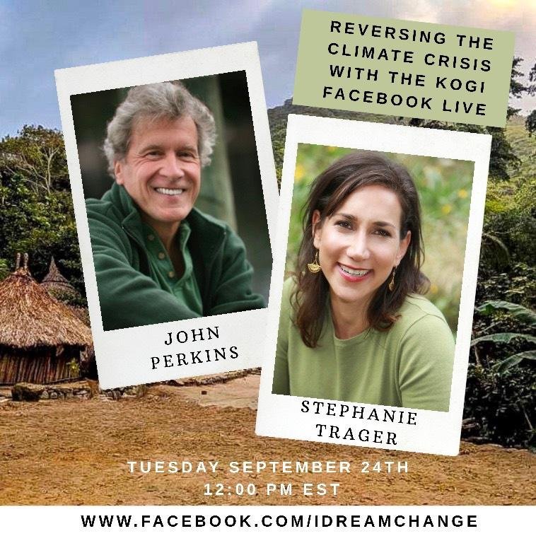 iDreamChange's tweet photo. Hang Out Live w our founder John Perkins @economic_hitman best selling author 'Confessions of an Economic Hitman' and @StephanieTrager founder Intentional Paradigms + Chief Dream Changer for a deep conversation on Reversing the Climate Crisis w the Kogi https://t.co/EBoDb8oHEX https://t.co/Ed0rxF2HWB