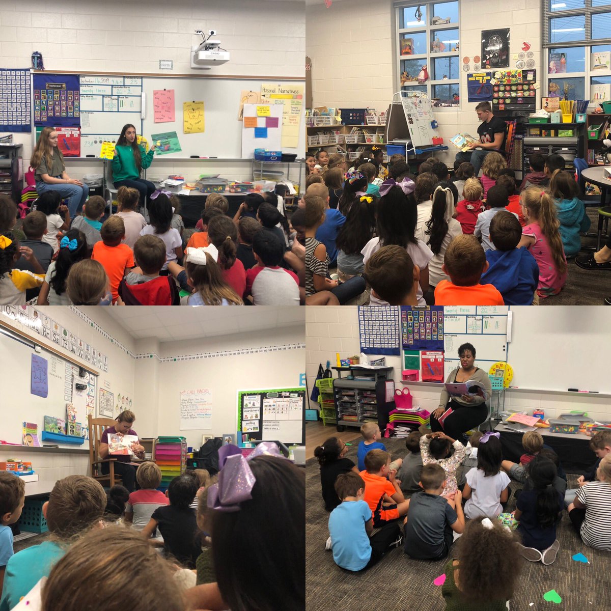 MrsCollatos's tweet photo. We had such a great day Reading for a Better Life! We had some amazing guests readers including our principal, GOHS athletes and art students, firemen, and parents! #growingreaders #readforabetterlife #bradleyfirst @ConroeISD @BradleyCISD @MrsCarsonFarmer @laurieherbert @mszhale https://t.co/Vk8gJ3DRRi