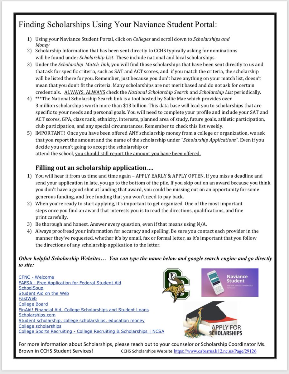 CCHS_CTE's tweet photo. CCHS Counselor Lindsay Brown who also serves as the CCHS scholarship coordinator populated @Naviance scholarship database for easy access for Seniors anywhere! #CollegeCareerReady #TechnologyEnriched #CCSCTE #MoneyforCollege #GoVikings @benallred @rlparker913 @CHillloves1 https://t.co/ICV56LILJe