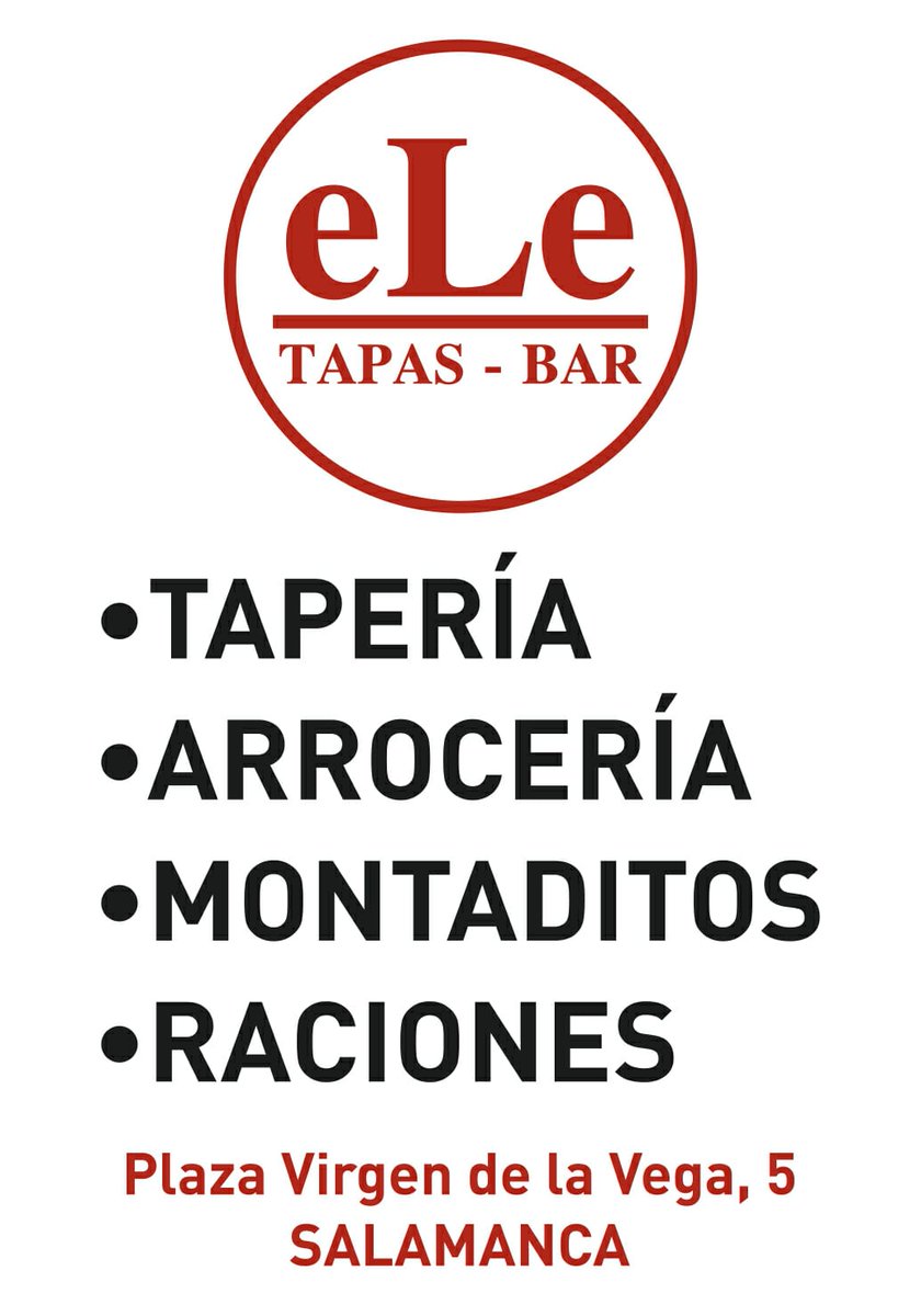 UnionistasCF's tweet photo. 📌 NUEVO PATROCINADOR | Ele Tapas-Bar es uno de los nuevos establecimientos de la ciudad que se ha unido a Unionistas de Salamanca esta temporada 

¡Gracias por confiar en nuestro proyecto!

📍 Plaza Virgen de la Vega 5, 37008, Salamanca
📞 616 12 22 42 https://t.co/R9RBUacQ4G
