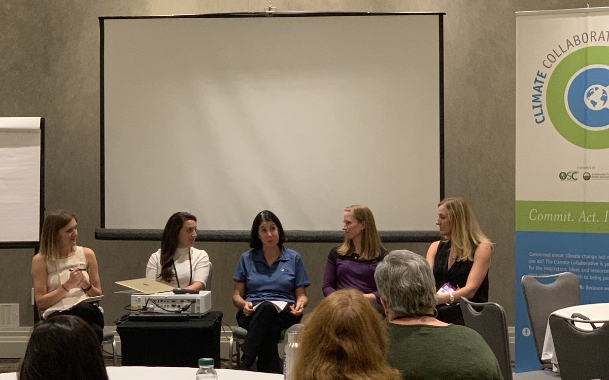 OceanworksCo's tweet photo. Info packed panel “Game-changing climate action” w/@ClimateColl @KeHEUS @HappyFamily @larajackle @1908brands @BCorporation #ChampionsRetreat2019 🙏🏽 https://t.co/e9Uz4NPl6I
