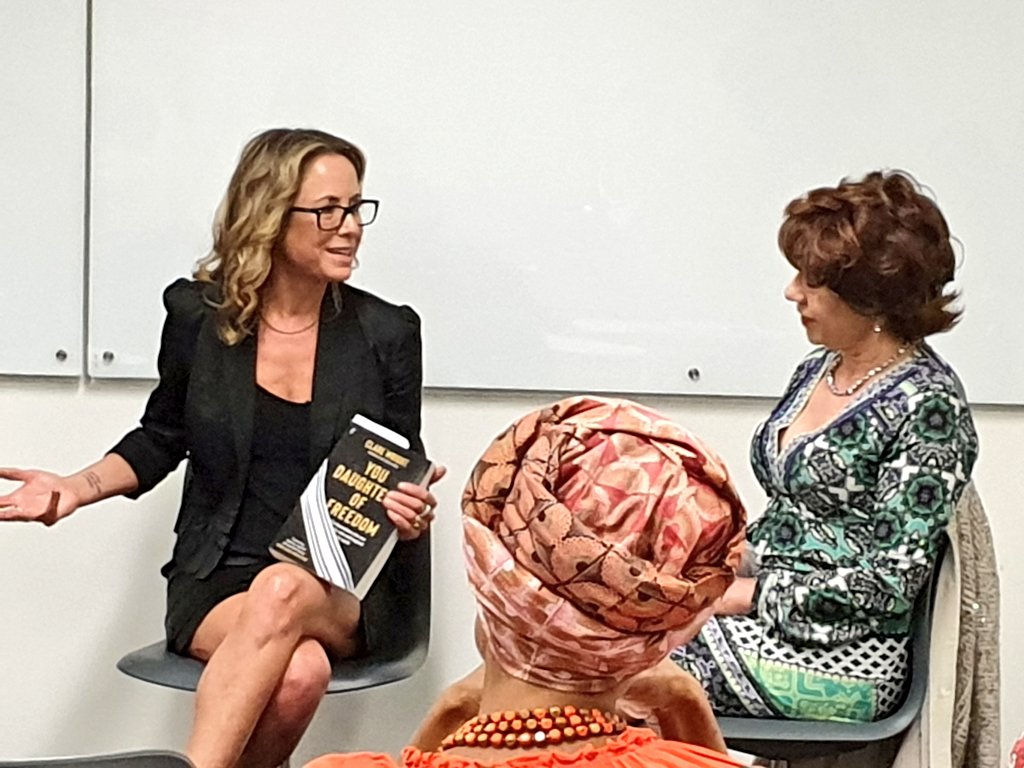 natalieben's tweet photo. At the London launch of Daughters of Freedom with @clareawright and @KathyLette. Talking about the wonderful Muriel Matters. #YouDaughtersofFreedom https://t.co/XDopXc39tM https://t.co/k0D8QTj1eu