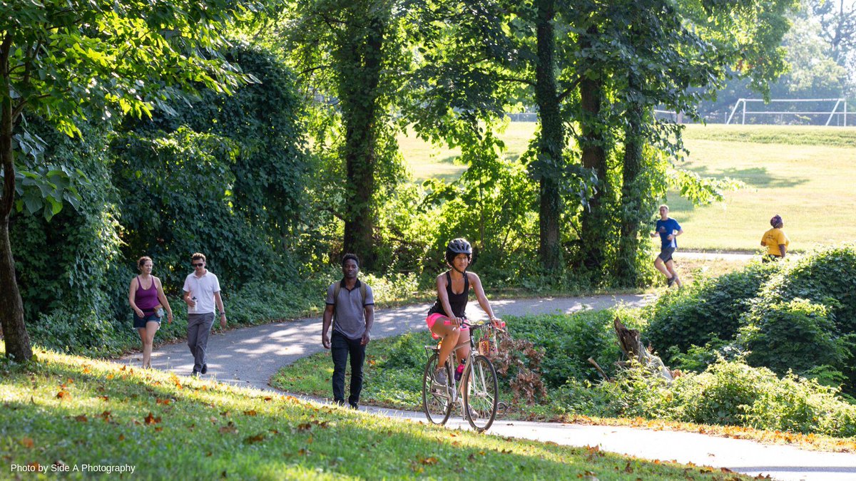 railstotrails's tweet photo. A3. Trails—and other active transportation infrastructure—should be a priority when planning for places across the country, helping to make it easier for people to choose to walk/bike in their communities. #BeyondEVs #TrailOrientedDevelopment https://t.co/rjToDzULYv