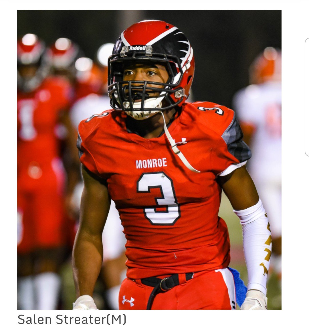 Congratulations to Salen Streater on being selected at the NCHSAA Performance of the Week winner for the week of 9/2. He had 3 Td's and 204 yards on 4 catches.  
#Leavenodoubt
#Mindset
<a href="/UCPSNCAthletics/">UCPS NC Athletics</a> @MonroeHS_NC 
<a href="/UCNCFootball/">Tim Winters</a> 
<a href="/UCHOOPS/">Union County Hoops, Football, Baseball & Softball</a> 
<a href="/nc_hsfb/">You tagged the wrong account</a>