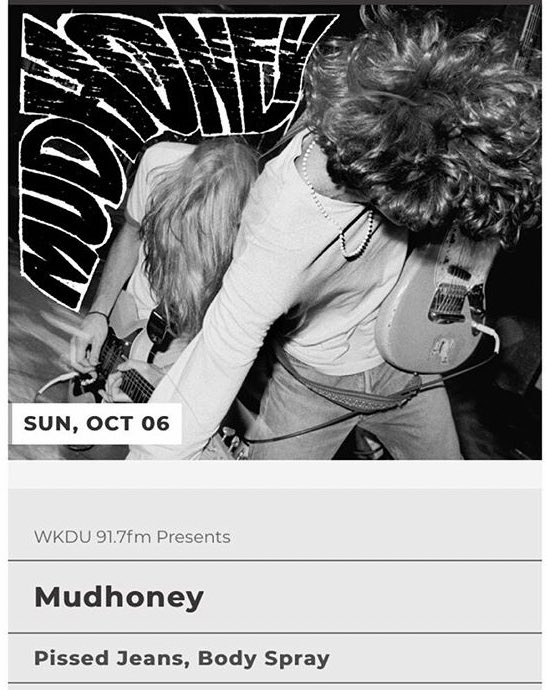 shadowscene's tweet photo. Get amped!! This sick line-up is coming up quick —- @mudhoney • @ThePissedJeans • @BodySprayStinks 10/6 at @UnionTransfer, Philly! @wkdu https://t.co/MP821x41Tg
