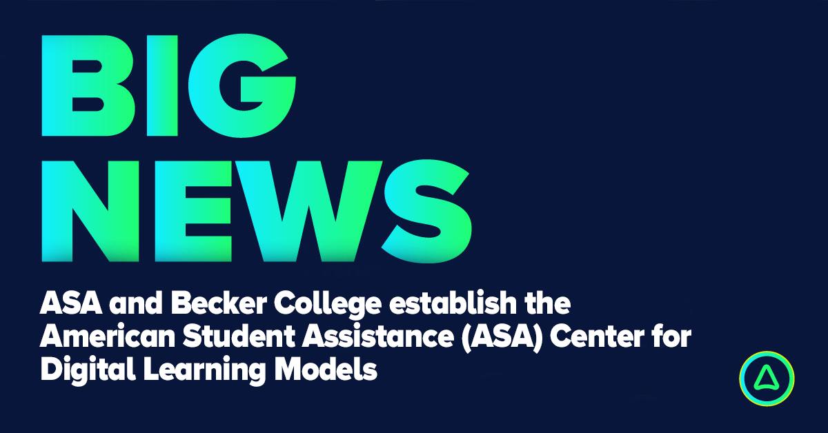 Britebound's tweet image. ASA is excited to announce a new $1 million partnership with @BeckerCollege to establish the ASA Center for Digital Learning Models, which aims to develop digital tools and interactive media to help young #students explore interests and #careerpathways. bit.ly/2kgO8Op