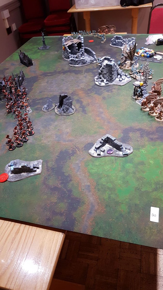 BucksWargame's tweet photo. Tonight is game night for the Bucks Wargame Collective, though it's pretty quiet with so many tournaments happening, though we do have the battle of the Michaels! Michael @Aylesbury_Blue and his FEC vs Mike and his Fyreslayers and a shiny new Gotrek! #aos #Warmongers #magicmikes https://t.co/4jAKwqvXGU