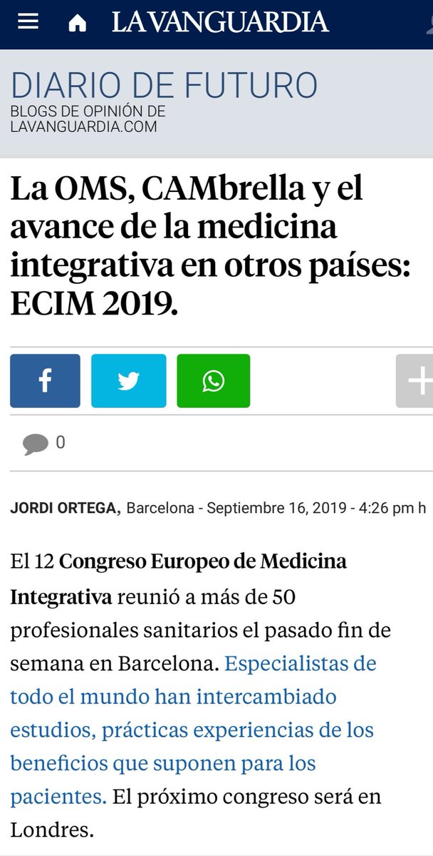 MedicAcupuntura's tweet photo. Sobre el reciente Congreso Europeo de Medicina Integrativa #ecim19 y cómo en España se camina en sentido contrario a Europa.

https://t.co/rTXC5Lhya4 https://t.co/azcbW7ELEH
